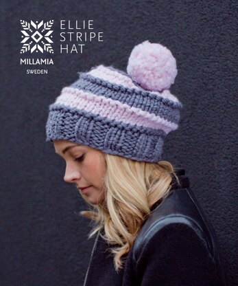 Ellie Stripe Hat - Knitting Pattern in MillaMia Naturally Soft Super Chunky