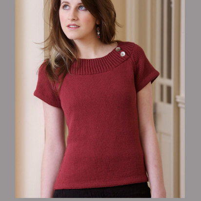 Knitted Boat Neck Top in Twilleys Freedom Sincere DK - 9096