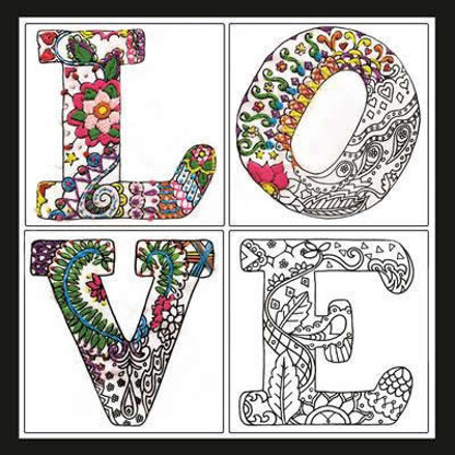 Design Works Zenbroidery Love Cotton Fabric Kit