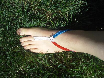 Red, White and Blue Flag Barefoot Sandals