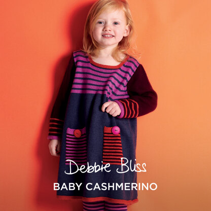 Fey Striped Dress - Knitting Pattern for Kids in Debbie Bliss Baby Cashmerino