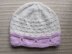 Baby Hat with Butterfly Stitch Trim 6 months, 12-18 months