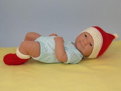 Just For Preemies - Premature Baby Santa Beanie and Booties Set