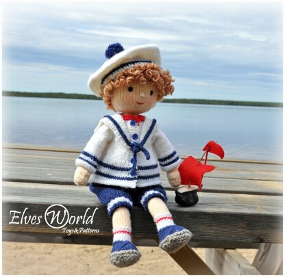 Sailor boy knitted doll