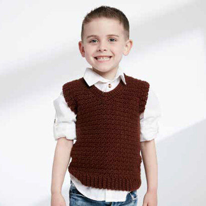 Child’s Crochet V-Neck Vest in Caron Simply Soft - Downloadable PDF