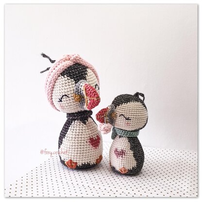 Carly and Paul the mummy and baby puffin crochet pattern