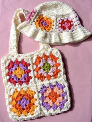 Granny squares tote bag