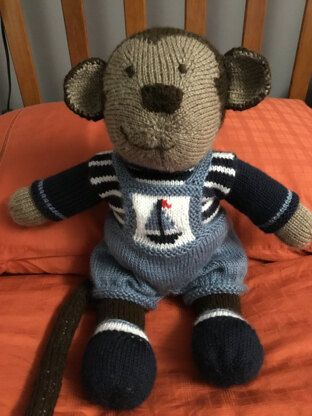 Sailboat Dungarees Outfit (Knit a Teddy)