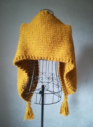 Mustard Maxi scarf stole with Tassels / Echarpe