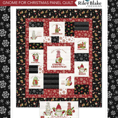 Riley Blake Gnome For Christmas Panel Quilt - Downloadable PDF