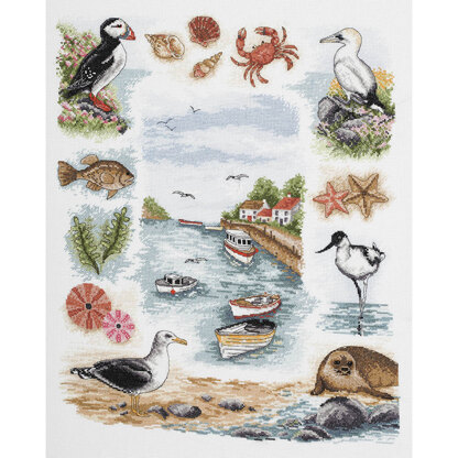 Anchor Coastal Sampler Cross Stitch Kit - 44 x 35 cm