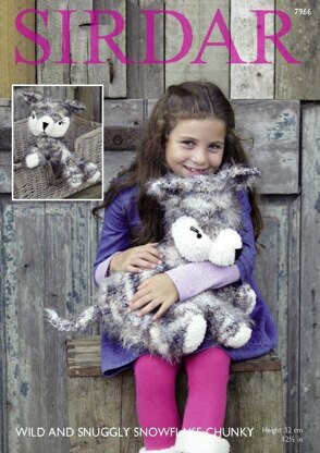 Husky Toy in Sirdar Wild & Snuggly Snowflake Chunky - 7966 - Downloadable PDF