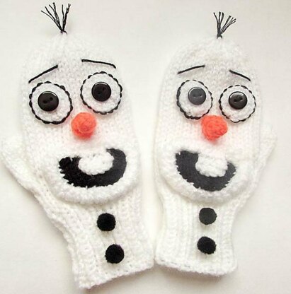 Snowman Mittens Knit