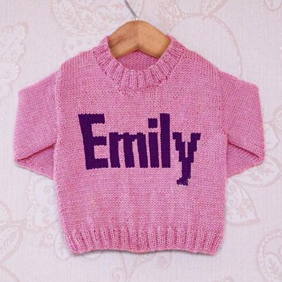 Intarsia - Emily Moniker Chart - Childrens Sweater