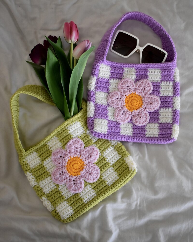 Pattern Crochet Checkered Bag PDF Pattern 