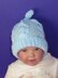 Baby Simple Cable Stitch Topknot Beanie Hat