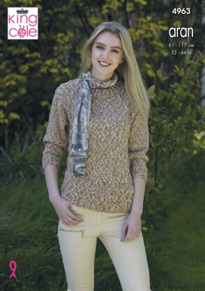 Sweaters in King Cole Aran - 4963 - Downloadable PDF