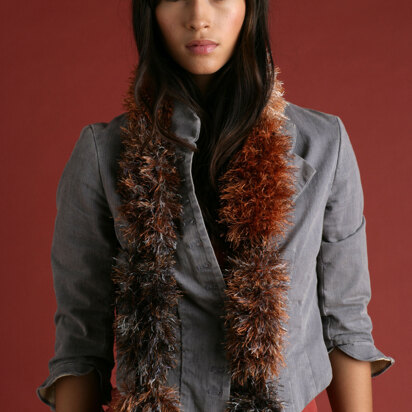 Knit Segment Scarf in Lion Brand Wool-Ease and fun fur - 50864AD