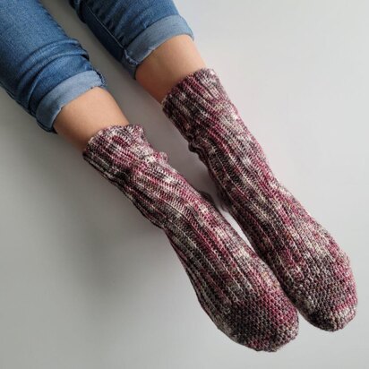 Blueberry Field crochet socks