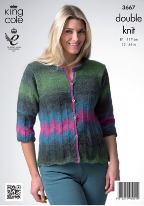 Sweater and Cardigan in King Cole Riot DK - 3667