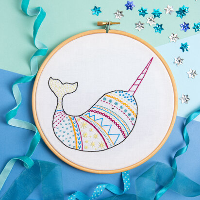 Hawthorn Handmade Narwhal Contemporary Embroidery Kit
