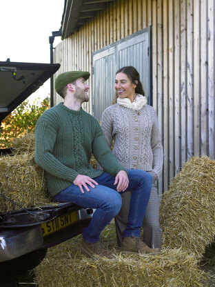 Sweater & Cardigan in James C. Brett Croftland Aran - Leaflet