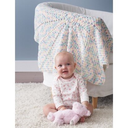 From The Middle Baby Blanket in Bernat Super Value Ombre - Downloadable PDF