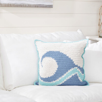 Catch A Wave Crochet Pillow in Bernat Maker Home Dec - BRC0520-001617M - Downloadable PDF