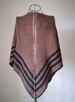 Outlander inspired Claire brown shawl with black stripes