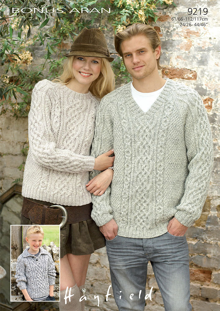 Hayfield aran cheap patterns