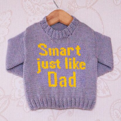 Intarsia - Smart Just Like Dad - Childrens Sweater
