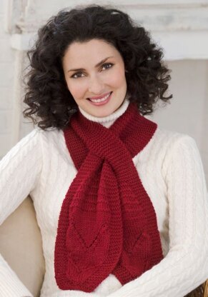 Knit Keyhole Scarf in Red Heart Soft Solids - LW2464