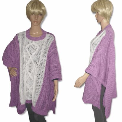 Hearts & Cables Sweater Poncho