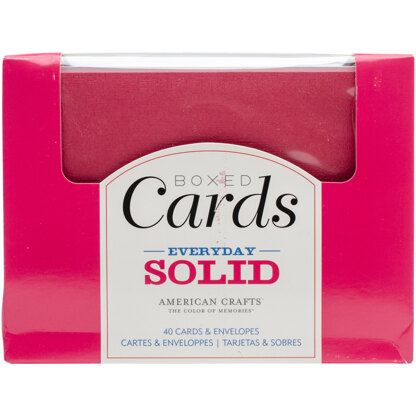 American Crafts A2 Cards W/Envelopes (4.375"X5.75") 40/Box - Everyday Solid