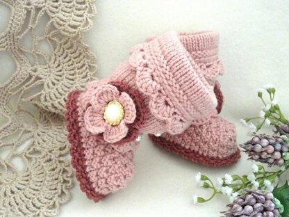 Knitting PATTERN Baby Booties Baby Girl Shoes Infant