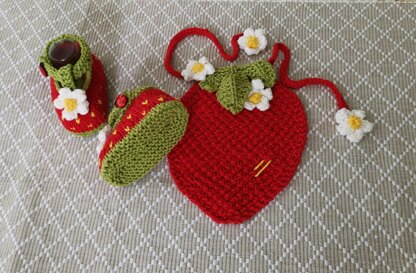 Strawberry Drool Bib and Booties