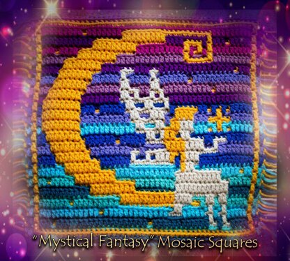 Mystical Fantasy Mosaic Square - Moon Faery