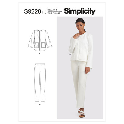 S8841, Simplicity Sewing Pattern Misses' Wide or Slim-Leg Pull-On Pants