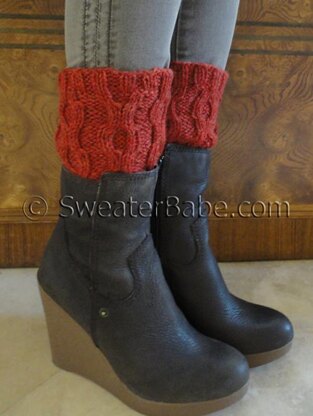 #149 Easy Cabled One-Ball Boot Cuffs