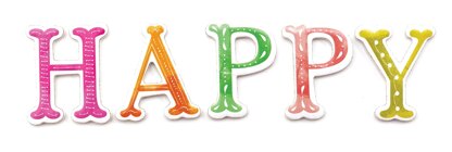 American Crafts Paige Evans Truly Grateful Thickers Stickers 5.5"X11" 151/Pk - Happy Thoughts Alpha/Foam
