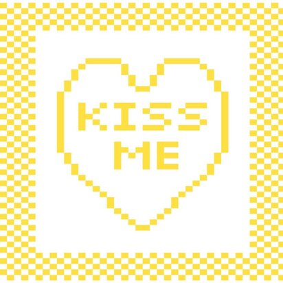 'Kiss Me' Heart Dishcloth - knitting pattern