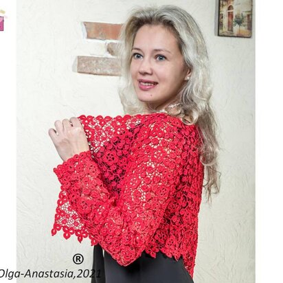 Red lace cardigan