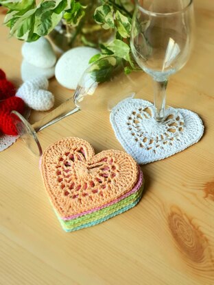 Lacey heart coasters