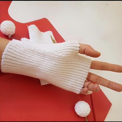 Fingerless gloves Ice Leaves