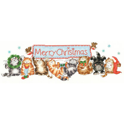 Bothy Threads Merry Catmas Cross Stitch Kit - 53 x 18cm