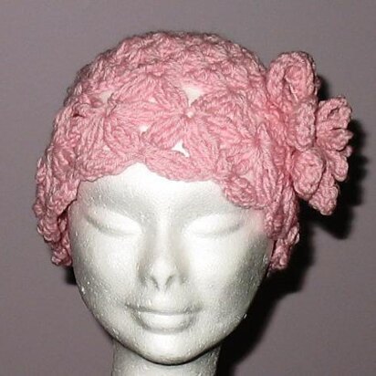 Pink Vintage Look Flower Hat