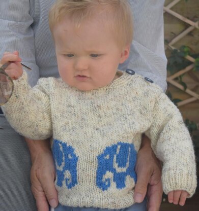 Aran Baby Elephant Sweater and Hat