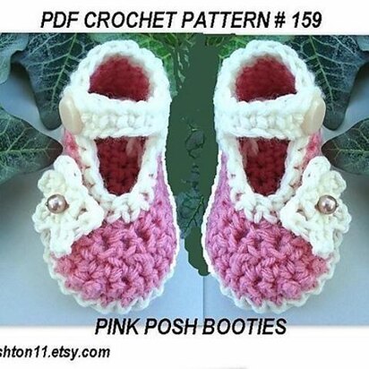 Pink Posh Booties | Crochet Pattern 159