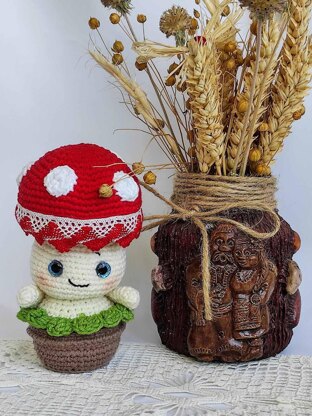 Crochet Christmas mushroomp