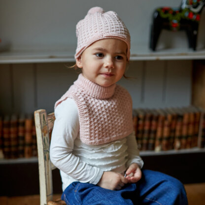 Girls Cable Poncho & Hat Knitting Pattern PDF Childrens 